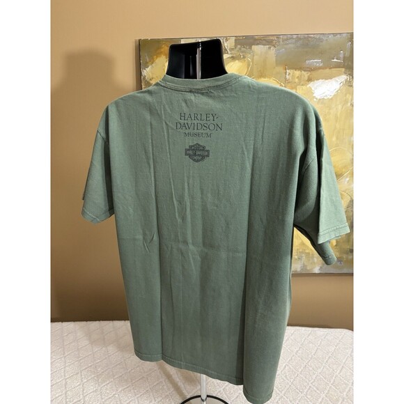 Vintage Harley Davidson Museum 2008 Graphic 2 Sided Green Tee Men’s Size L - Picture 13 of 16